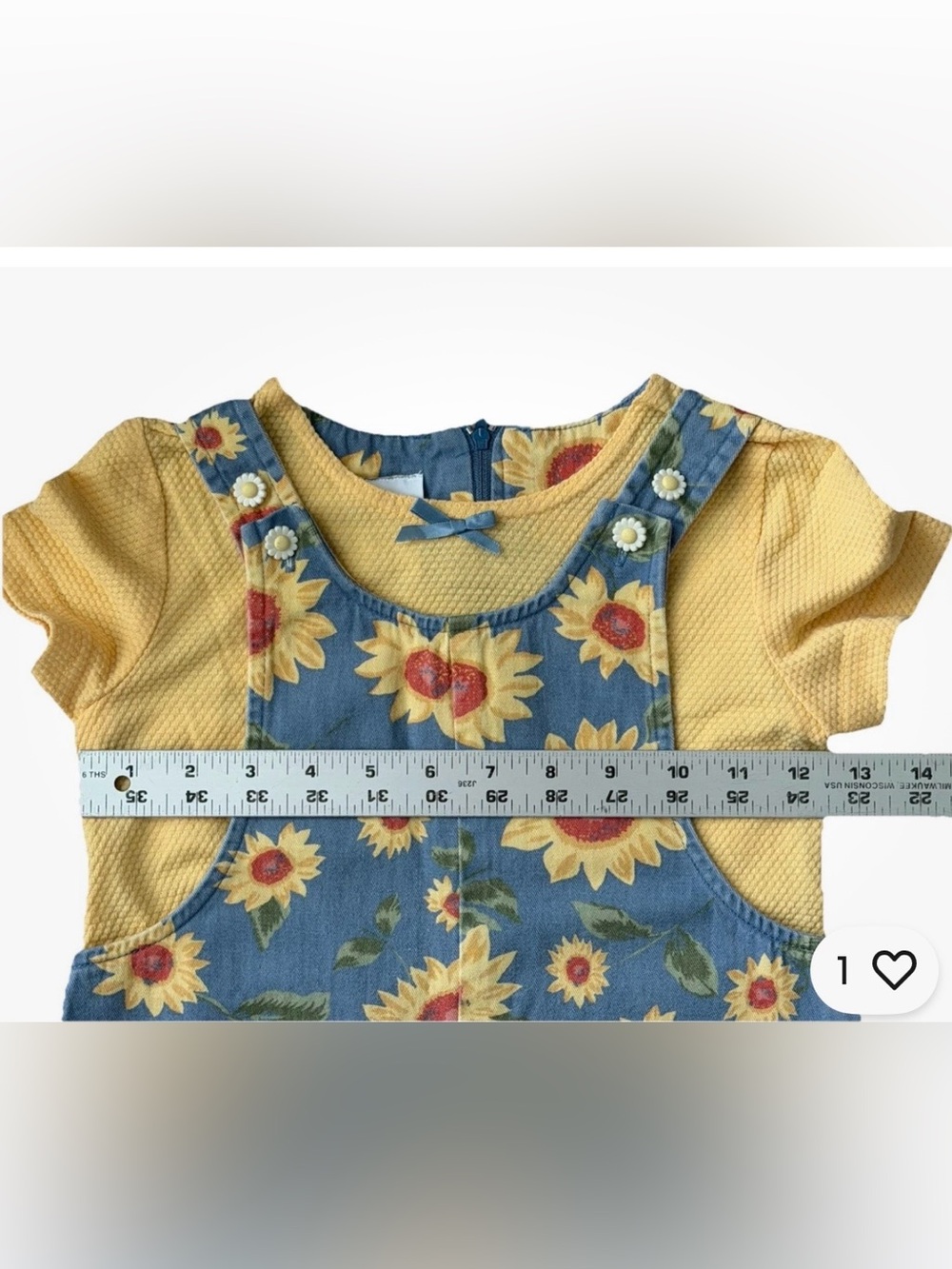 VTG Y2K Girls 6 Ally B San Francisco Sunflower Romper Set Retro Boho Floral 1 Pc - Picture 3 of 6